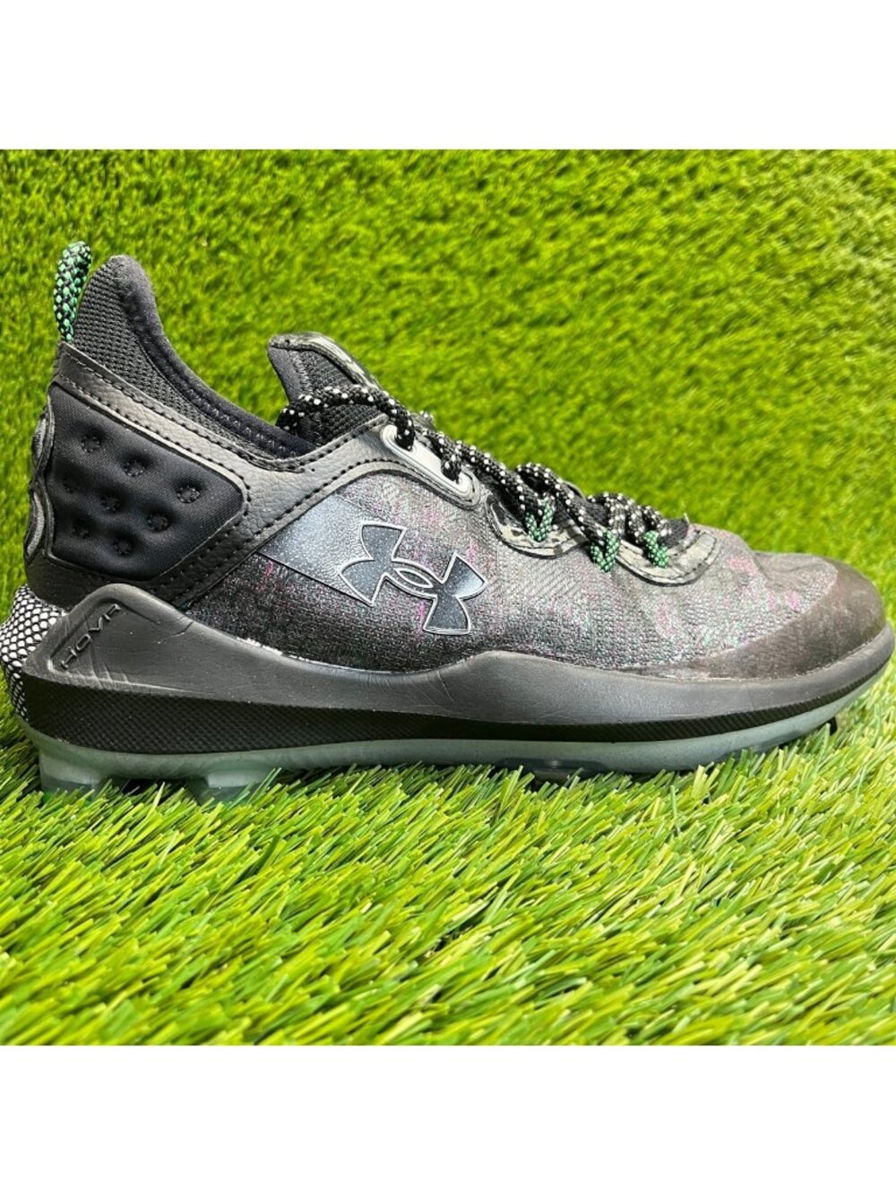 Under Armour Harper 8 Low ST Mens Size 7 Black White Running‎ Baseball Cleats